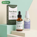Pure Brocc Sulforaphane carton and dropper bottle with a Pure Rest calming spray