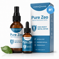 Pure Zeo Kids Heavy Metal Detox Kit: 60 mL nanosized zeolite spray and 30 mL liquid zeolite drops with box